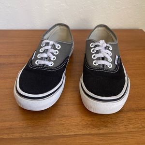 VANS 2 Tone Black Charcoal gray Sneakers for little Kids size: 12c